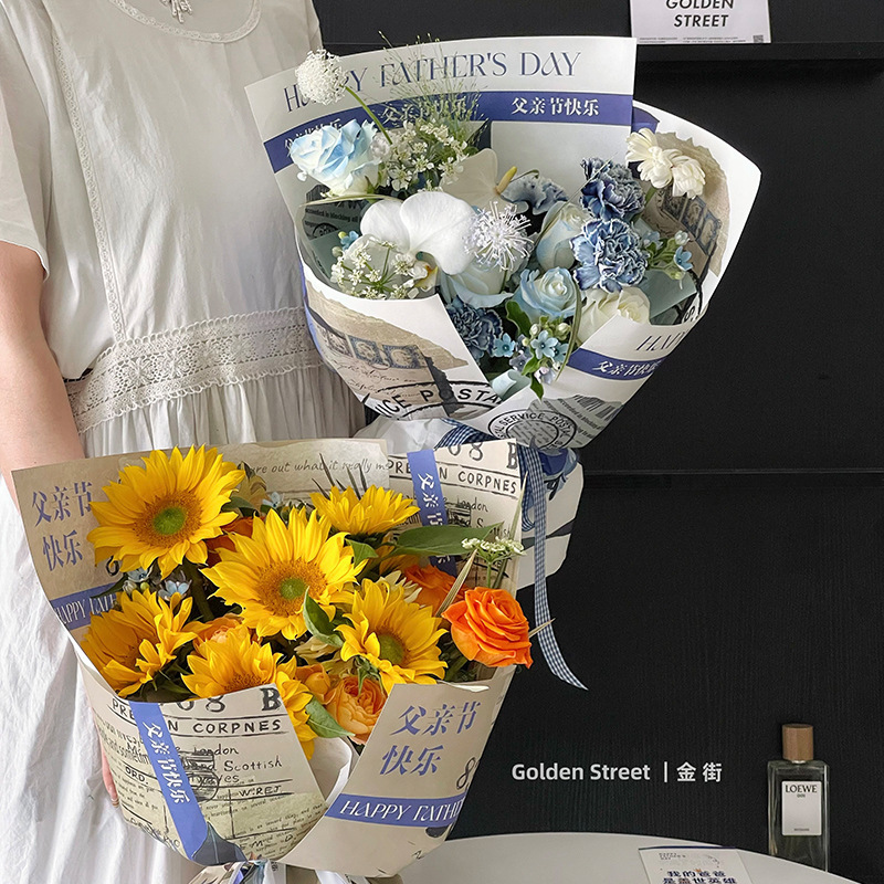 Papá florista suministros materiales floral material de envoltura floral al por mayor kraft diy ramo de flores papel de envoltura de flores