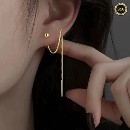 Серебряные серьги с цепочкой и кисточками, стиль light luxury, качество высшего уровня, 2025 год