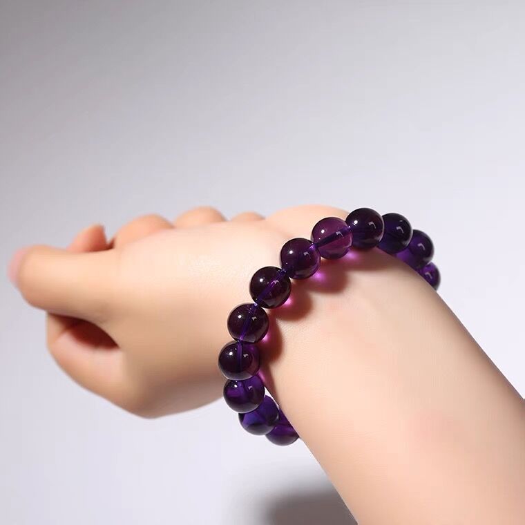 老料舒俱來手鏈手串女蘇紀石紫水晶化桶珠圓珠 露天拍賣