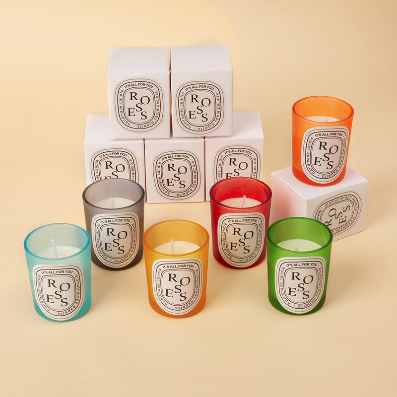 Cross-border imported DIY scented candles colored small glass aromatherapy indoor atmosphere romantic gift