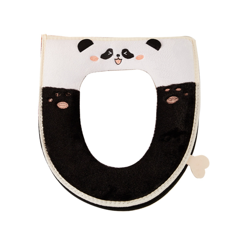 Cojín de inodoro de felpa de dibujos animados Cute Panda Home Cojín de inodoro impermeable Cojín de inodoro universal Four Seasons