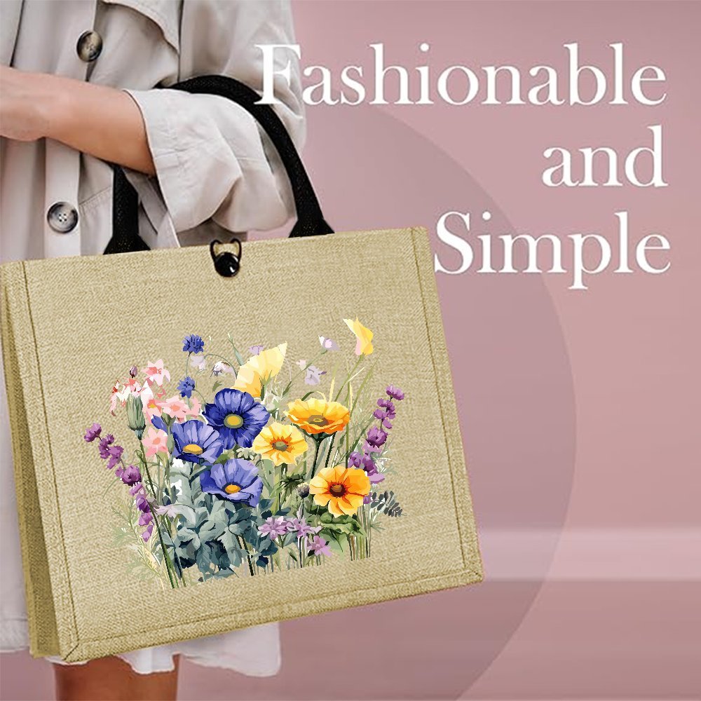 Cross-border hot selling beautiful spring tote bag with floral…