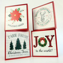 New Christmas Craft Wooden Square Shelf Creative Wooden Home Decor Wood Product Shelf Wholesale