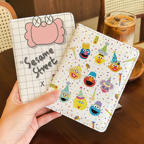 Sesame Street cartoon PU leather passport holder, passport case, document organizer, travel passport holder, document storage pouch