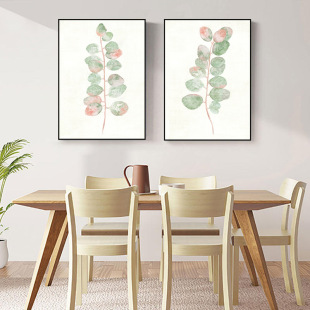 Nordic restaurant decorative painting simple modern creative dining room wall mural small fresh log style background wall hanging painting