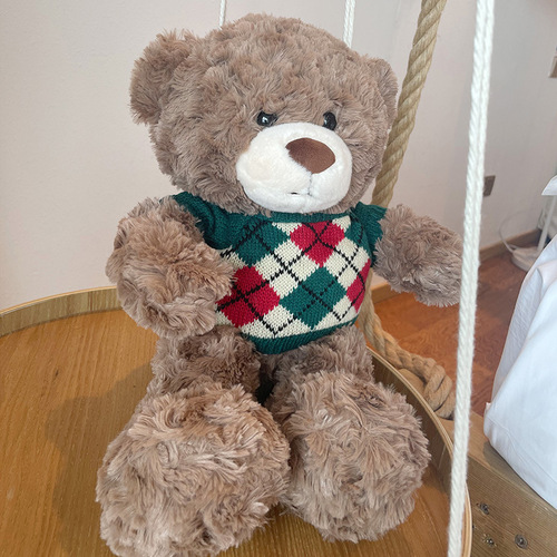 Teddy bear doll plush toy wholesale release doll press bear doll large birthday gift cross-border wedding