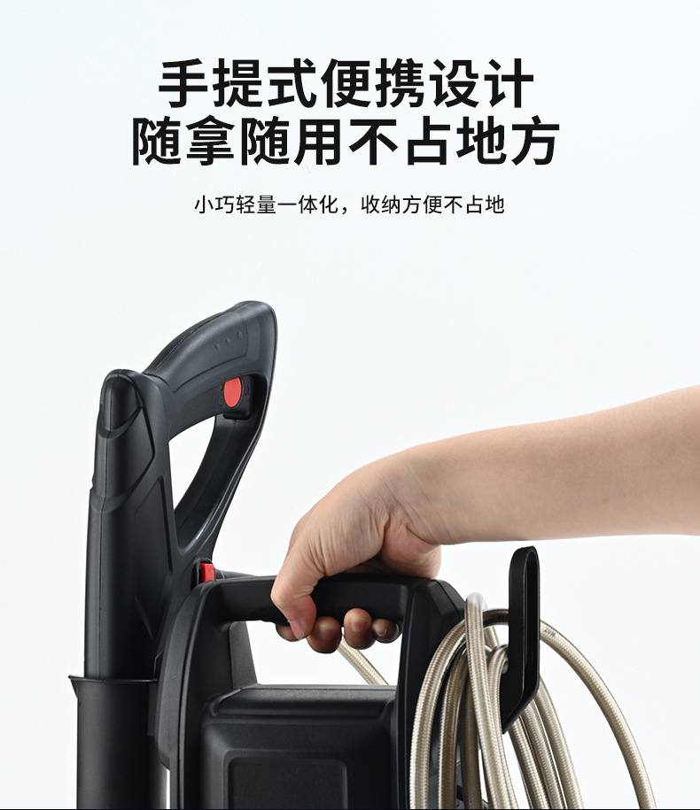 Premium high-power car washer with induction motor, 220V high-pressure water gun, powerful car cleaning machine, car wash water gun