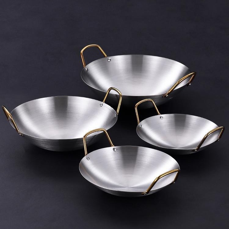 Stainless steel thickened dry pot pot gold ear barbecued hot pot alcohol stove hot pot basin round bottom fragrant hot pot basin