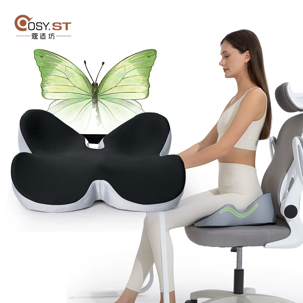Подушка для сиденья, подушка для сиденья из пены с эффектом памяти, подушка для сиденья, геморрой, сидячая подушка для беременных женщин, подушка для офисного стула, дышащая красивая подушка для ягодиц, подушка для сиденья в форме бабочки