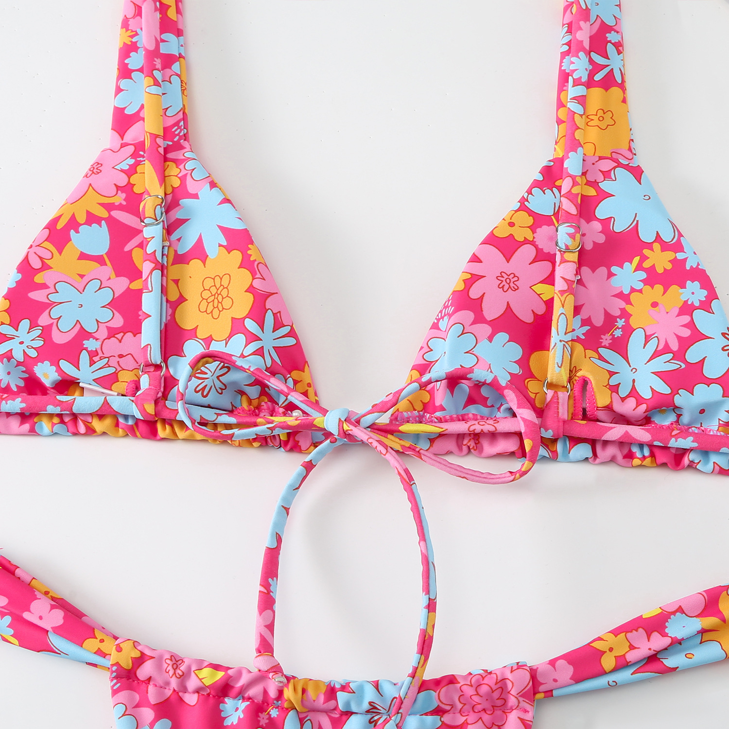 138g Weight Sexy Feel Of Sensation Mid Waist Panties Waist Bikini Panties Style Bralette Bra Category Polyester Fabric Type 2 Pieces Set Quantity Swimming Pool, Beach Occasion Ditsy Floral Pattern Women's Gender Women's Ditsy Floral 2 Pieces Set Bikinis Swimwear 46