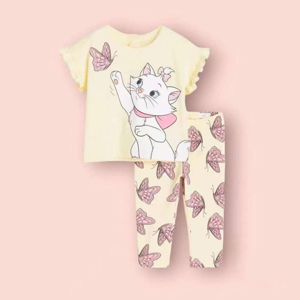 2025 nuevo comercio exterior transfronterizo fuente de productos niños mangas cortas pantalones largos ropa para el hogar dos piezas set