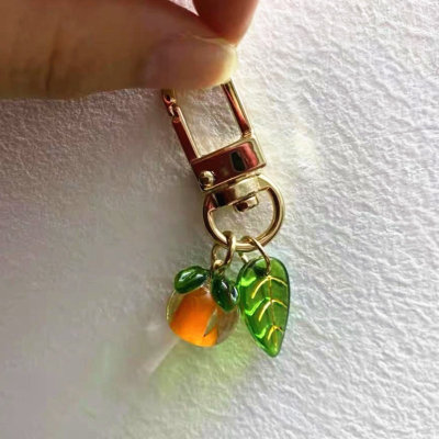 柿叶有成吉祥柿子琉璃吊坠钥匙扣airpods挂件水果包包吊坠