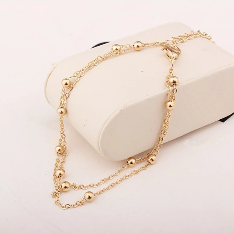 Wholesale Jewelry Ig Style Simple Style Ball Solid Color Alloy Copper Anklet display picture 2