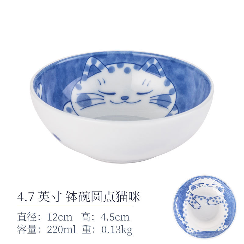 Миска для кошки в горошек 12см