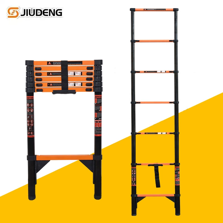 Китайская телескопическая лестница из углеродистой стали, складная прямая лестница