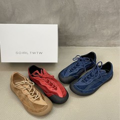 SGIRL TWTW设计感厚底阿甘鞋女2025秋舒适圆头板鞋复古休闲德训鞋