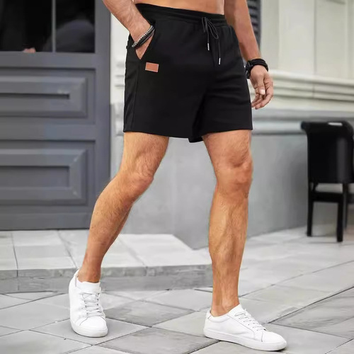 2025 Summer Amazon Men's Checked Solid Color Shorts Athletic Casual 3/4 Length Pants