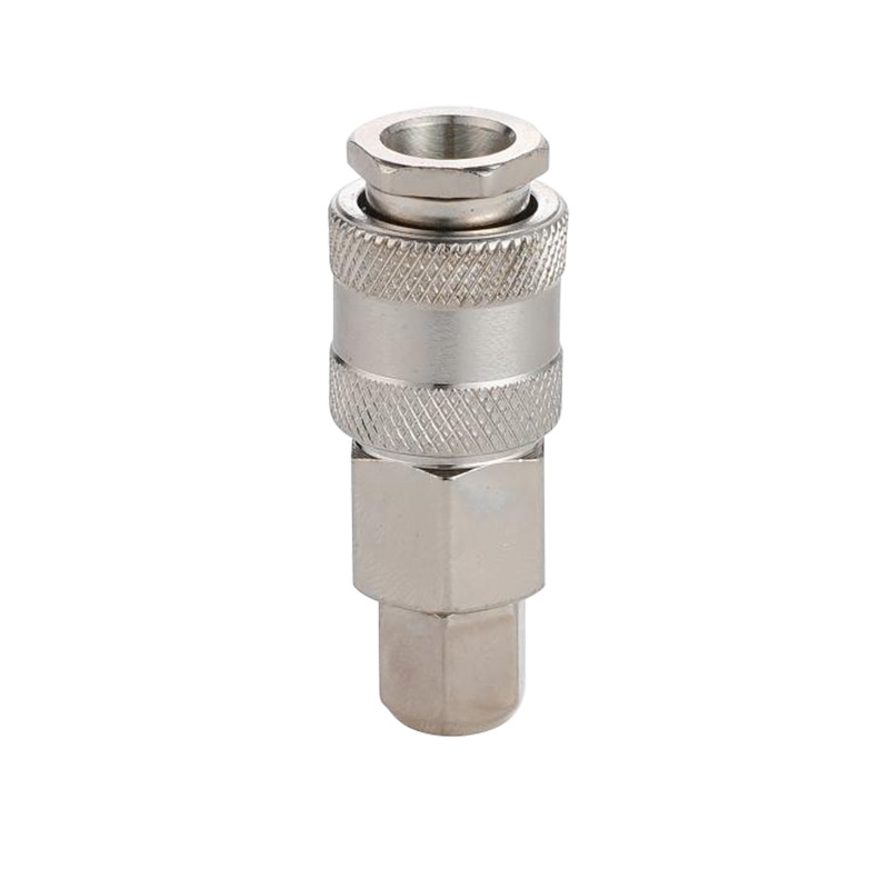 Conector Rápido Neumático Tipo C de Hierro Niquelado Autobloqueo para Carpintería y Reparación Automotriz