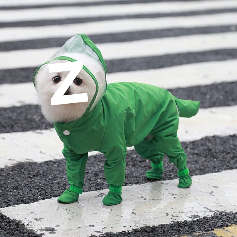 Pets, Cats and Dogs, Four-Legged All-Inclusive One-Piece Waterproof Raincoat, Outdoor Rain Boots, Spring and Summer Clothes, Teddy Bichon Supplies