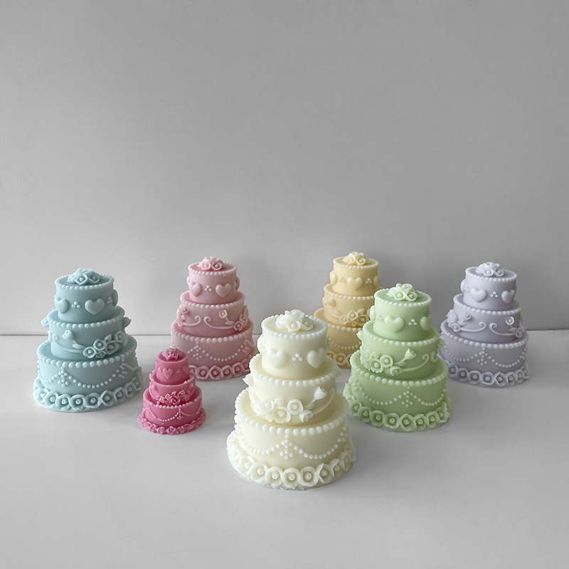 Jiahuimei aromaterapia vela molde 3D tridimensional multi-capa fondant pastel hornear herramienta DIY hecho a mano epoxi