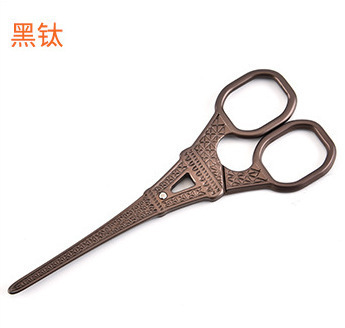 Tijeras de torre de París de la vendimia de acero inoxidable 14cm Tijeras de Torre Hilo hecho a mano cabeza de té tijeras para el hogar