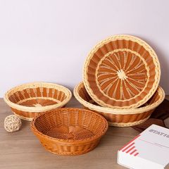 籐編み展示かご果物パンかごスーパー陳列長方形野菜かご果物スナックプラスチック収納かご