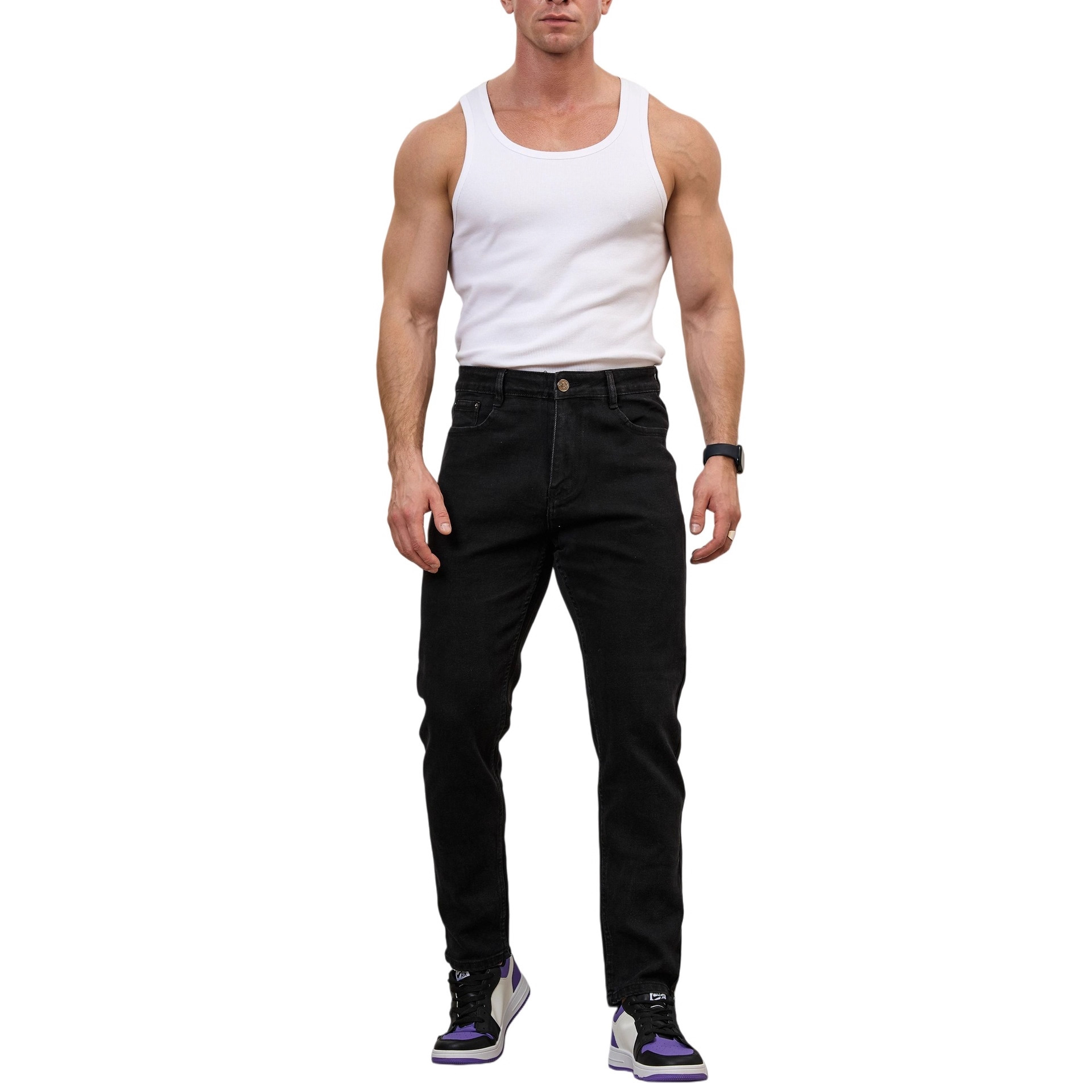 Jeans Cross-Border Jeans Men's Stretch Summer Loose Straight Long Pants Export Dropshipping Джинсы
