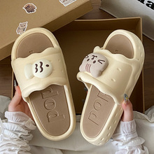 开学季可爱猫鱼拖鞋女夏天居家EVA防滑可拆卸百搭厚底蝴蝶结凉拖