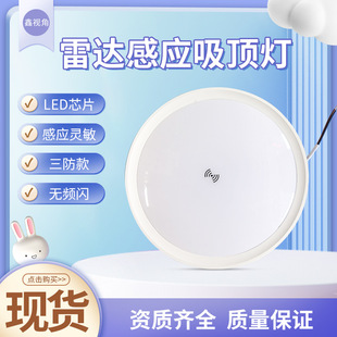 Radar Sensor Three-Proof Ceiling Lamp Balcony Corridor Aisle Stairwell Corridor Human Body Sensor Lamp Light up When People Come