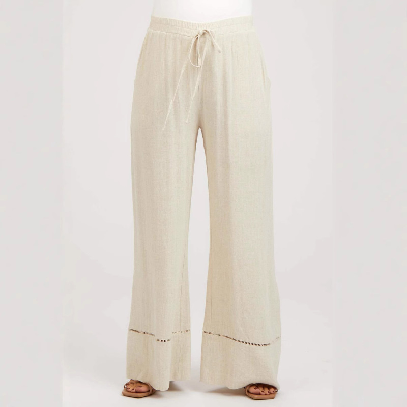 Amazon Women's Pants New Arrivals European and American Maternity Wear Patchwork Lace Hollow-Out Casual Pants Cross-Border Foreign Trade Maternity Pants