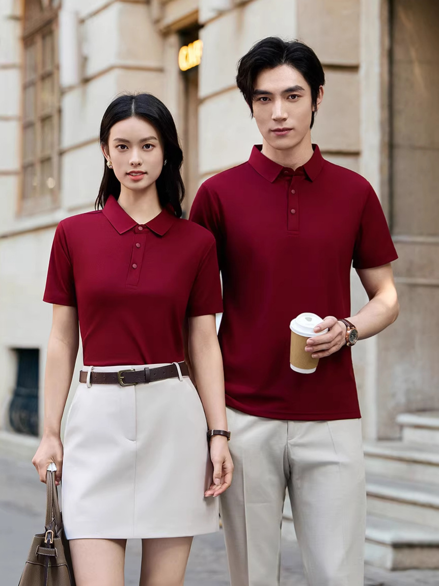 Hielo de alta gama sin marcas de verano ropa de trabajo polo personalizada logotipo de la empresa masculina con solapa transpirable ropa de trabajo corporativa