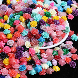 12mm good texture multicolor with holes camellia lacquer carving side hole rose flower color flower diy jewelry accessories