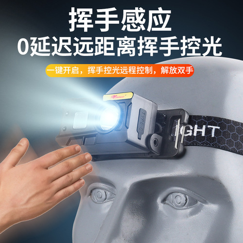 Yino Headlamp Fishing Dedicated Strong Light Sensing Super Bright Night Fishing Charging Long Battery Life Outdoor Head-mounted Small and Lightweight