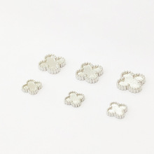 厂家批发 铸造配件 四叶草波点单面 手链项链DIY不锈钢配饰配件