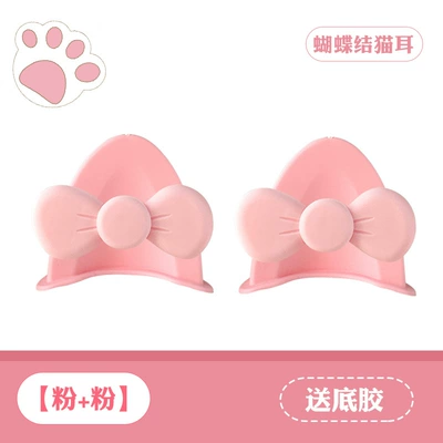 Helmet Ear Decorations Small Motosiklet dəbilqələri - cat-ear-bow-pink-pink-comes-with-traceless-glue
