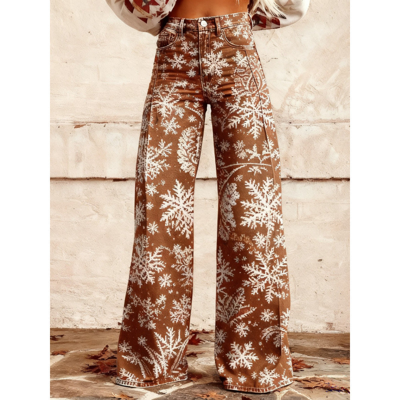 2026 New Amazon Cross-Border Thin Twill Faux Denim Pants Casual Versatile Wide-Leg Pants Women's Faux Denim 2026 New Amazon Cross-Border Thin Twill Faux Denim Pants Casual Versatile Wide-Leg Pants Women's Faux Denim