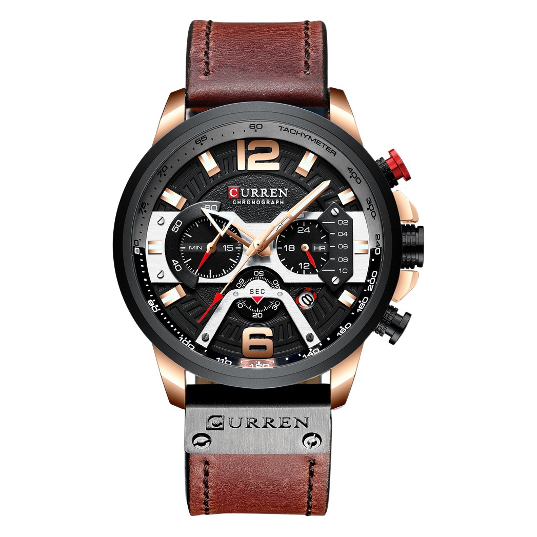 CURREN Carian 8329 reloj impermeable para hombres de moda de seis pines reloj de calendario de esfera grande de moda multifuncional