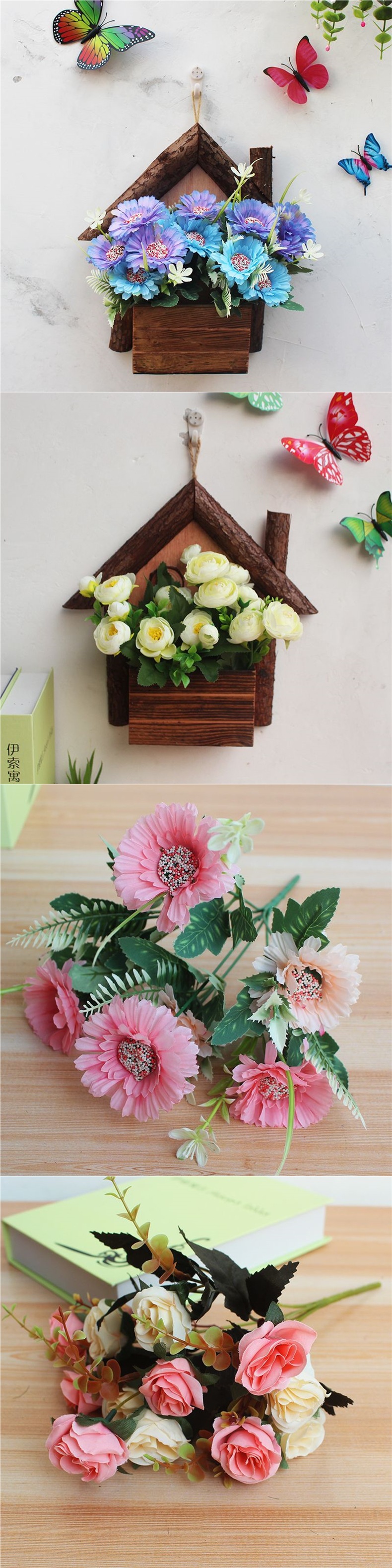 Heimdekoration, Wandblumentopf, künstliche Wandpflanzen, hängende kleine Ornamente_voghion.com