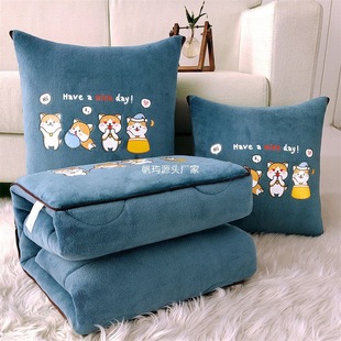 Pillow Quilt Dual-Purpose Winter Thickeneded Pillow Quilt Two-In-One Car Cushion Office Nap Cushion Pillow