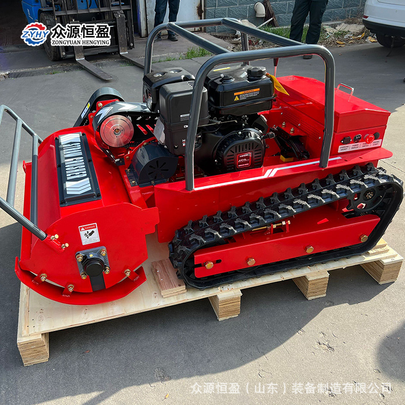 立刀式河堤光伏坡道养护柴油动力割草机 众源油电混动遥控碎草机