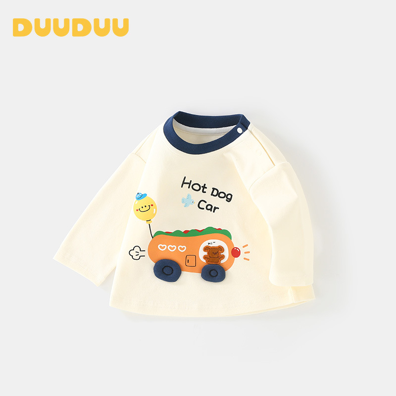 DUUDUU toy car style, A-class outdoor clothing, trendy Korean style autumn long-sleeved children's t-shirt, boy's top