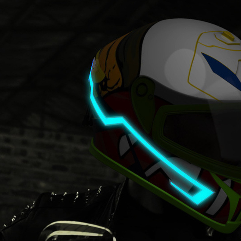 Motocicleta casco decoración autoadhesiva luz luminosa coche LED faro luz luminosa con luz fría luminosa