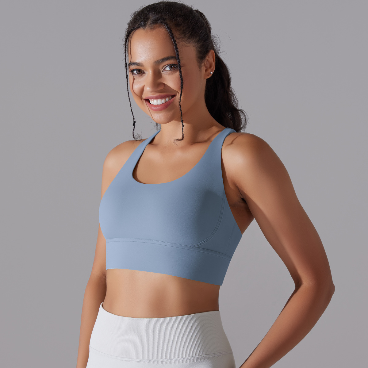 127g Weight Sleeveless Sleeve Length Nylon, Spandex Fabric Type Short Top Length Halter Crisscross Tank Tops Type Fitness, Yoga Occasion U Neck Neckline Solid Color Pattern Sports Style Sports Solid Color Nylon Spandex U Neck Active Tops Halter Crisscross Tank 84