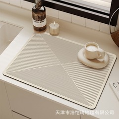 モダンなシンプルなラインのカウンタートップ吸水速乾マット食器耐摩耗性滑り止め断熱マットキッチン珪藻泥排水マット