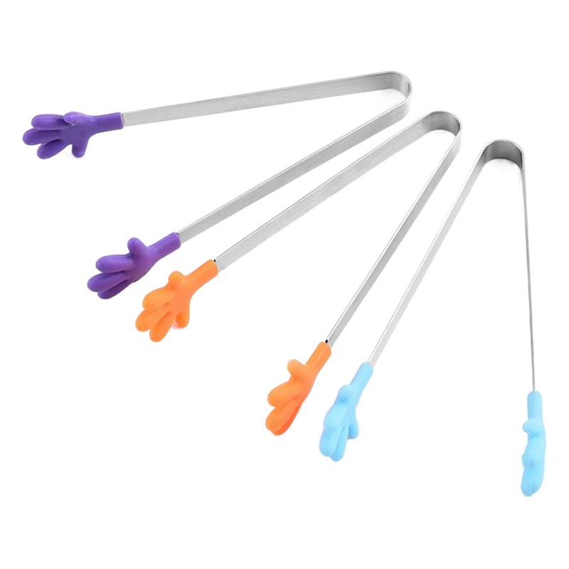 Силиконовый зажим для сахара Пищевой зажим из нержавеющей стали Пищевой зажим Сахарный зажим Творческая маленькая ладонь Силиконовый зажим для еды