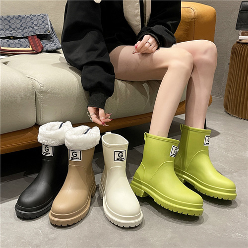 Cross-border new internet celebrity rain boots Martin boots women's outdoor waterproof shoes mid-tube kitchen work rubber shoes rain boots overshoes