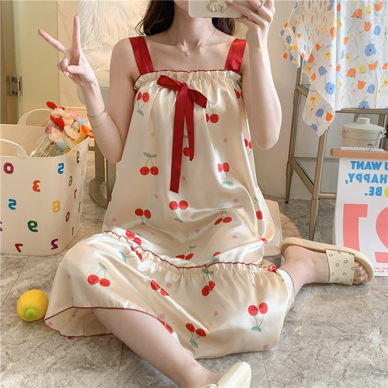 Pijama de verano girly cordón de encaje seda dulce princesa vestido de dormir ropa de casa de mujer comercio exterior al por mayor