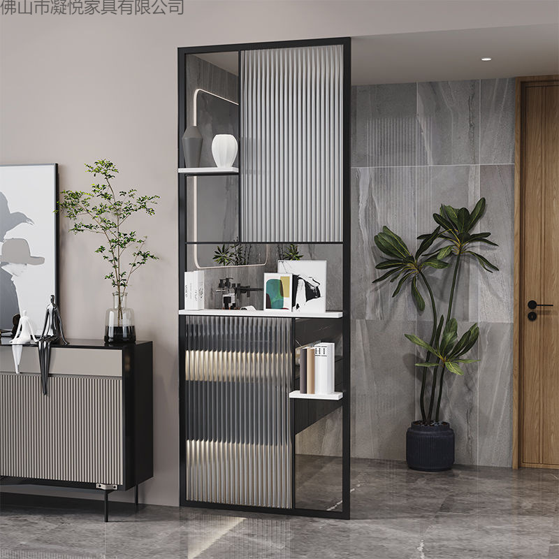 Scandinavian Stainless Steel Screen, Home Accessible Luxury Entrance Door, Creative Background Wall Decoration, Golden Partition Screen