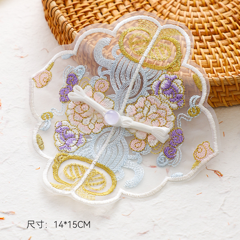 Siete colores, día de la madre, flores florales, bricolaje hecho a mano, nueva pieza de bordado chino, colgante de borla, hebilla de cheongsam de marea nacional