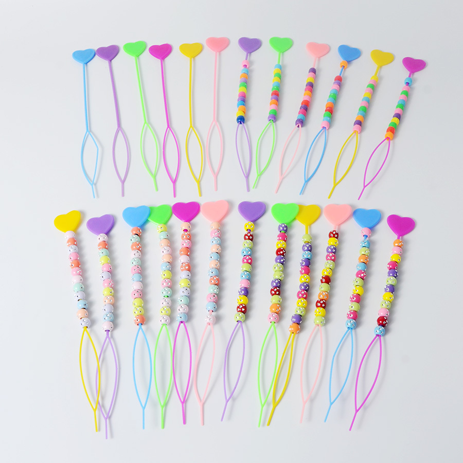 Heart-Shaped Hair Threading Needle for Children's Braiding and Beading Styling Tool, Cute Heart-Shaped Hair Threading Stick and Needle